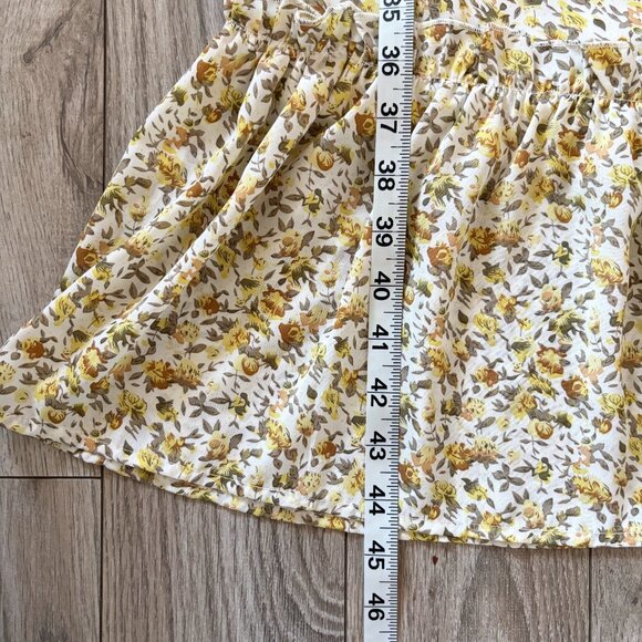 Promesa Floral Butter Yellow Smocked Midi Dress Womens Small Boho Cottagecore - Picture 9 of 16